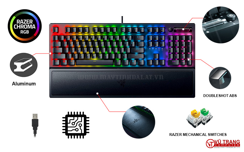 Bán xác Bàn phím cơ Razer BlackWidow V3 (Liệt 2 phím)
